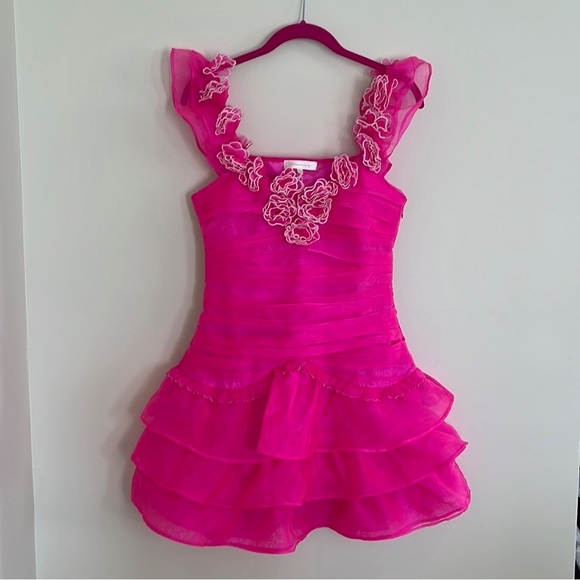 LoveShackFancy “Chaya” dress in flirty fuchsia 2 - Picture 3 of 5